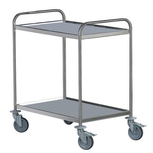 Etagenwagen aus Edelstahl - 2 Böden - Tragkraft 120 kg