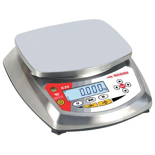 Kompaktwaage aus Edelstahl - Tragkraft 6 bis 30 kg