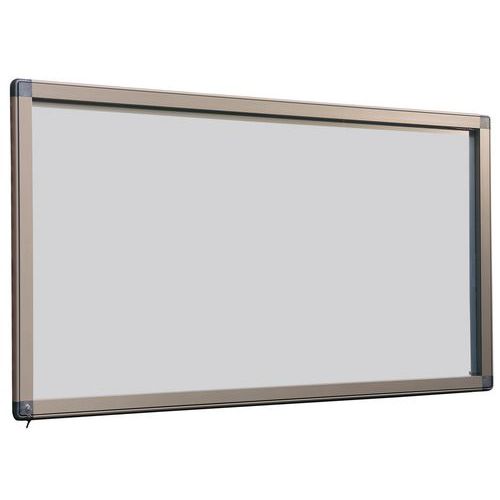 Außenvitrine Grande Antares mit Flügeltür im Querformat - Aluminium-Rückwand