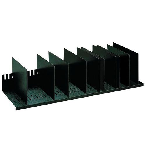 Vertikaler Sortierer mit herausnehmbaren Trennwänden für Schränke - Schwarz - Paperflow