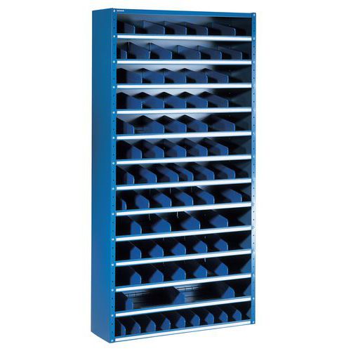 Schrank mit Fächern, Max. Belastung: 600 kg, Werkstoff: Stahl, Gesamthöhe: 1980 mm, Gesamtbreite: 1000 mm