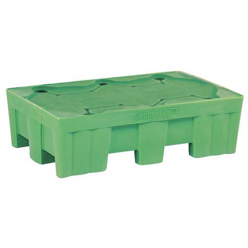 Auffangpalette, Inhalt Auffangbehälter: 215 L, Farbe: Grün, Kapazität (Anzahl Fässer): 2