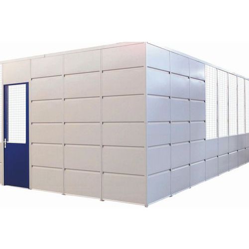 Einzeltrennwand mit Stahlblech - Massive Platte - Höhe 2,51 m