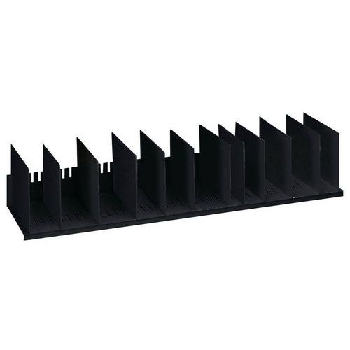 Vertikaler Sortierer mit herausnehmbaren Trennwänden für Schränke - Schwarz - Paperflow
