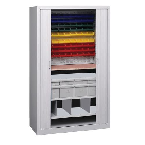 Universal-Rollladen-Werkstattschrank - Mit Schubladen - Behälterhalter Universal-Rollladen-Werkstattschrank - Mit Schubladen - Behälterhalter