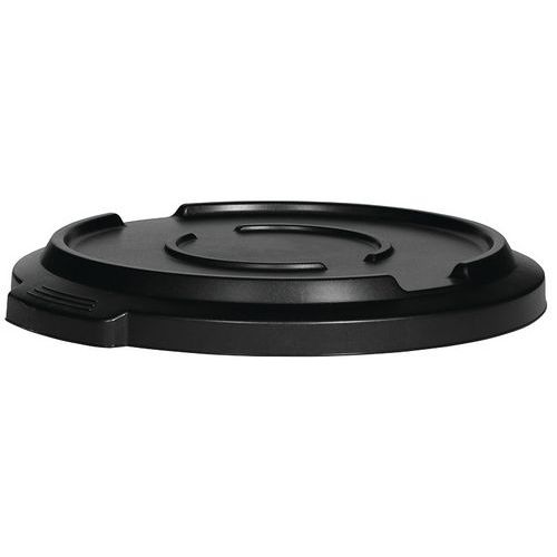 Couvercle clipsable pour conteneur rond - 85 L noir - Manutan Expert