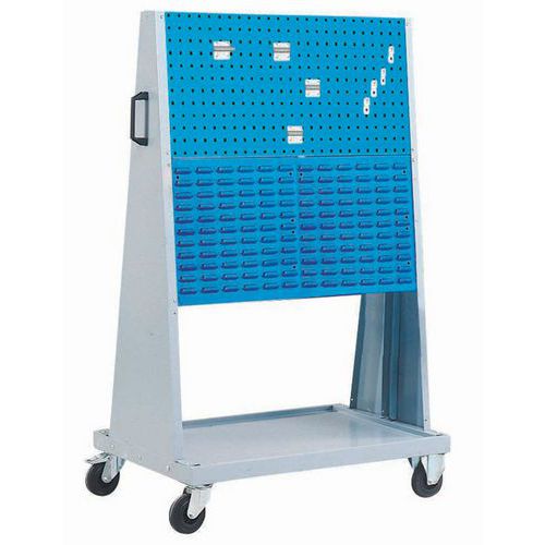 Chariot avec plaque Perfo® et plaque avec habillage à bacs