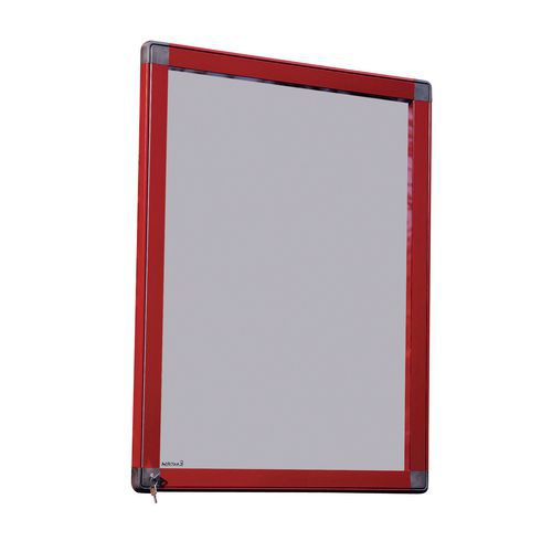 Außenvitrine Antares im Querformat - Rückwand aus Aluminium - Tür aus Plexiglas