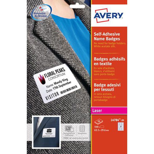 Selbsthaftendes Namensschild für Textil Selbsthaftendes Namensschild für Textil