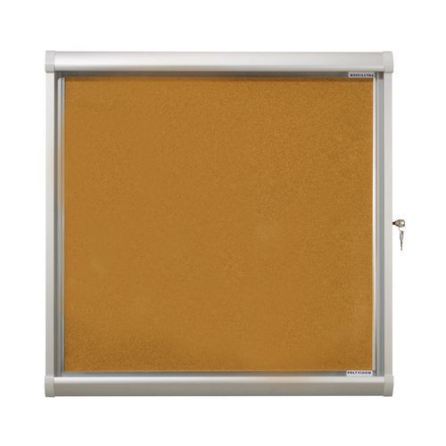 Innenvitrine Design - Korkrückwand - Tür aus Sicherheitsglas Innenvitrine Design - Korkrückwand - Tür aus Sicherheitsglas