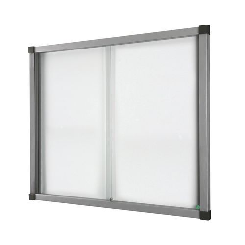 Innenvitrine Cube - Aluminiumrückwand - Tür aus Sicherheitsglas