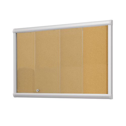 Innenvitrine mit Schiebetüren Leader - Korkrückwand - Tür aus Sicherheitsglas