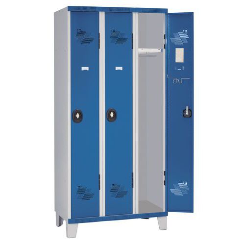 Vestiaire 3 colonnes Seamline Optimum® Largeur 300 mm sur pieds- Acial