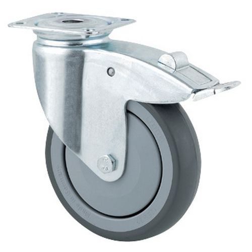 Lenkrolle mit Feststeller und Platte - Tragkraft 40 bis 100 kg