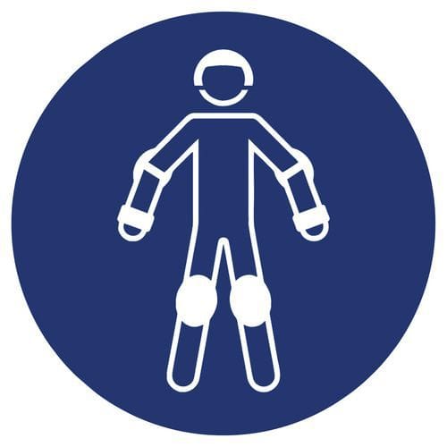 Gebotszeichen ISO 7010, Schutzausrüstung für Rollsport benutzen, Kunststoff-Folie selbstklebend