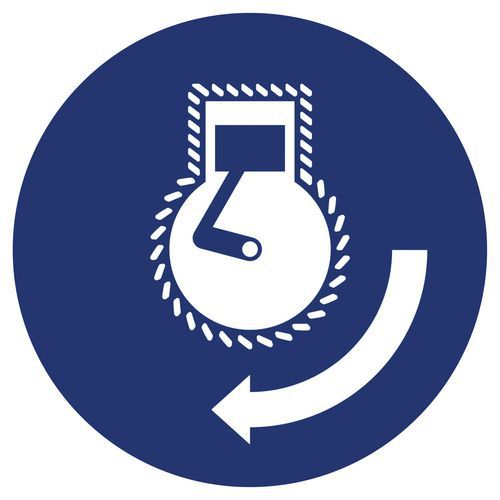 Panneaux d'obligation ISO 7010, Démarrer le moteur dans l'ordre de lancement, Plastique rigide