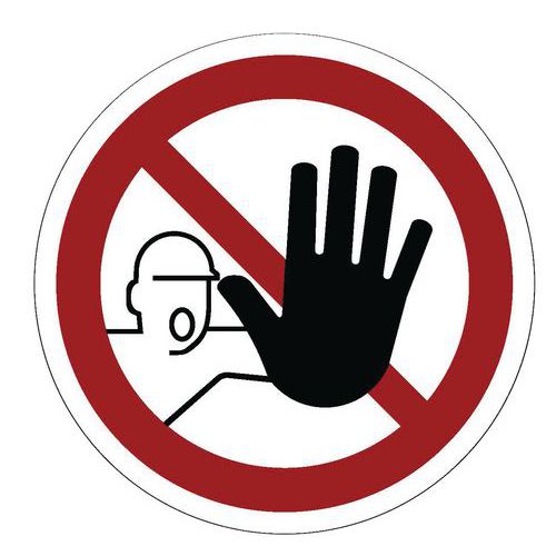 Panneau d'interdiction accès interdit aux personnes non autorisées, PVC autocollant