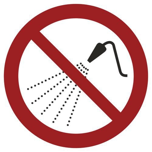 Verbotszeichen ISO 7010, VerbostzeichenMit Wasser spritzen verboten, Kunststoff-Schild