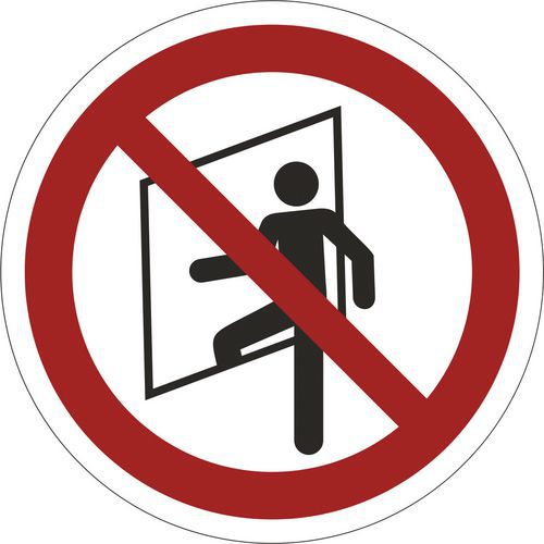 VerbotszeichenVerbotszeichen Aus dem Fenster steigen verboten, Kunststoff-Schild