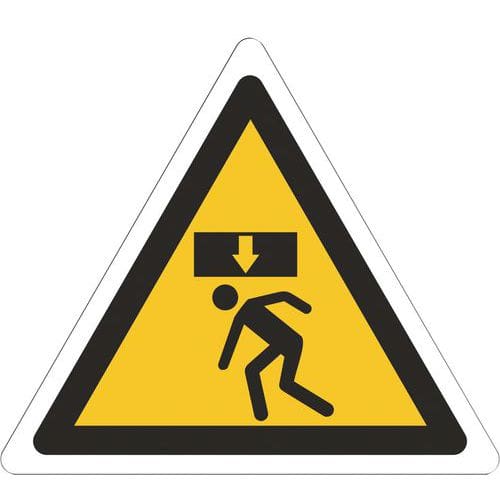 Panneaux de danger Danger d'écrasement du corps, PVC autocollant