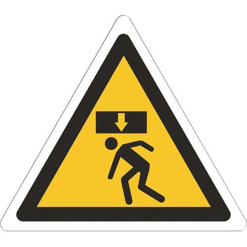 Warnzeichen Quetschungsgefahr von oben, Kunststoff-Schild