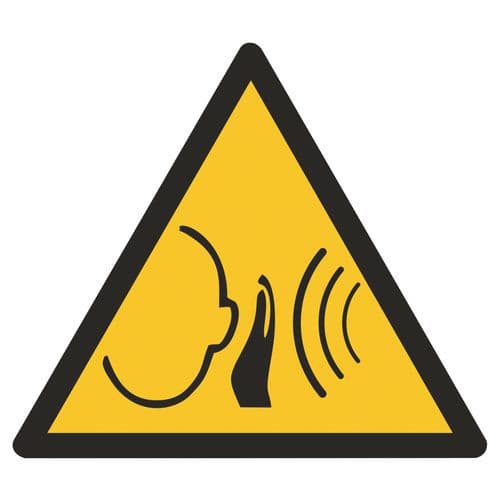 Panneaux de danger ISO 7010, Danger bruit fort soudain, PVC autocollant
