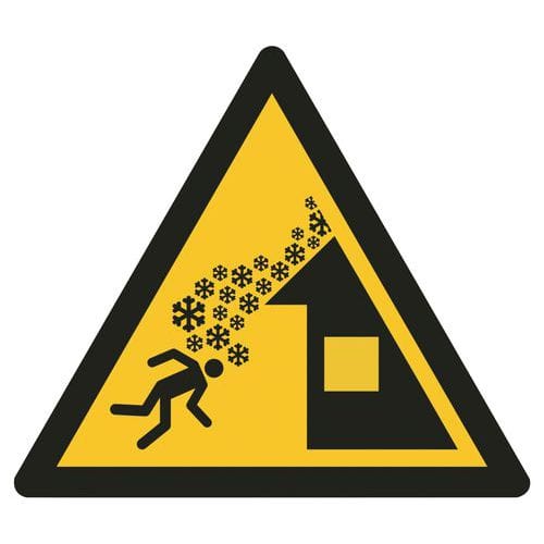 Panneaux de danger ISO 7010, Chute de neige du toit, Plastique rigide