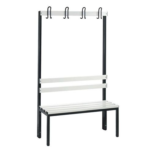 Banc pvc à patères CP - 4 à 8 patères - Simple face - Avec dossier