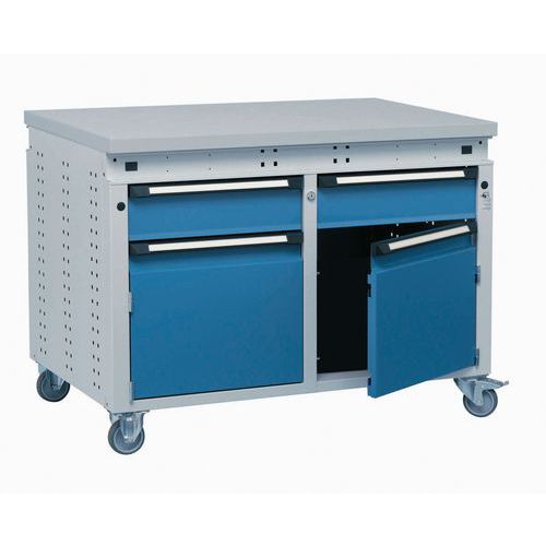Werkbank Function - Breite 1150 mm - 2 Schübe und 2 Türen Werkbank Function - Breite 1150 mm - 2 Schübe und 2 Türen