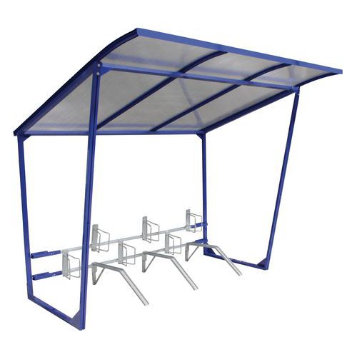 Abri cycles à toiture inclinée - Avec support cycles - Module départ