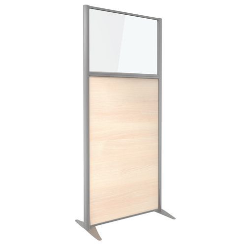 Cloison de séparation KP+ - Mélaminé avec verre - Hauteur 180 cm