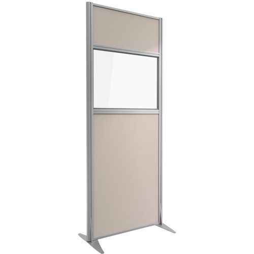Schalldämmende Trennwand Kprim - Stoff und Glas - Höhe 200 cm