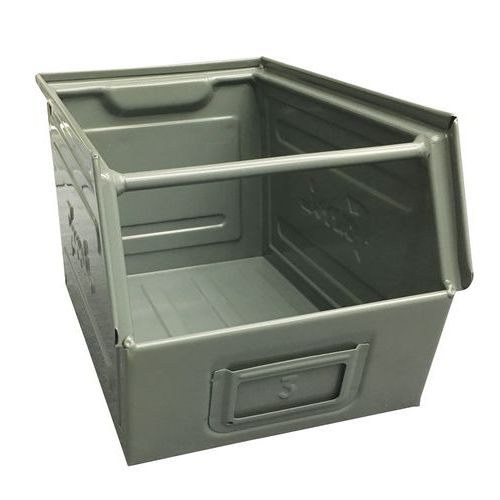 Ablagebox aus Metall, Werkstoff: Stahl, Stapelbar: ja, Gesamthöhe: 200 mm, Gesamtbreite: 200 mm