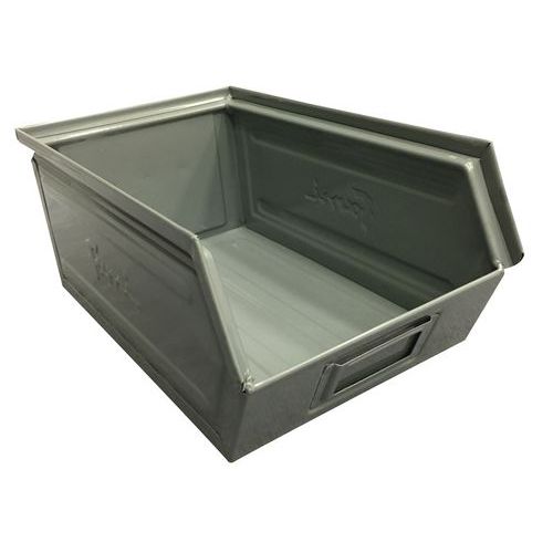 Ablagebox aus Metall, Werkstoff: Stahl, Stapelbar: ja, Gesamthöhe: 145 mm, Gesamtbreite: 200 mm
