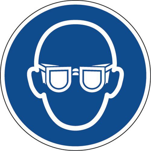 Panneau obligation - Lunettes de protection obligatoires - Aluminium Panneau obligation - Lunettes de protection obligatoires - Aluminium