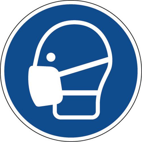 Panneau obligation - Masque obligatoire - Adhésif Panneau obligation - Masque obligatoire - Adhésif