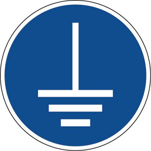 Gebotsschild - Erdung vorgeschrieben - selbstklebend Gebotsschild - Erdung vorgeschrieben - selbstklebend