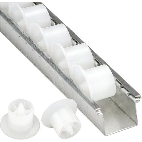 Rail à galets plastique - charge légère - Longueur 3000 mm - Bito Rail à galets plastique - charge légère - Longueur 3000 mm - Bito