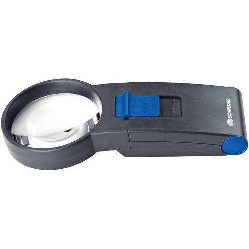 Loupe de poche éclairante à led - Biconvexe - Grossissement 6x Loupe de poche éclairante à led - Biconvexe - Grossissement 6x