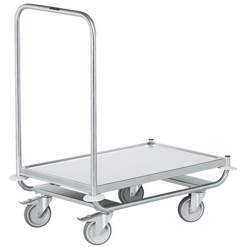 Edelstahlwagen - 1 fester Schiebebügel - Tragkraft 120 kg Edelstahlwagen - 1 fester Schiebebügel - Tragkraft 120 kg