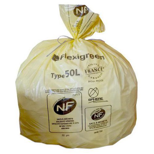 Sac poubelle - Déchets plastiques - Jaune - Jetsac Sac poubelle - Déchets plastiques - Jaune - Jetsac