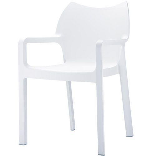 Stapelbarer Stuhl DIVA, Armlehnen/weiß
