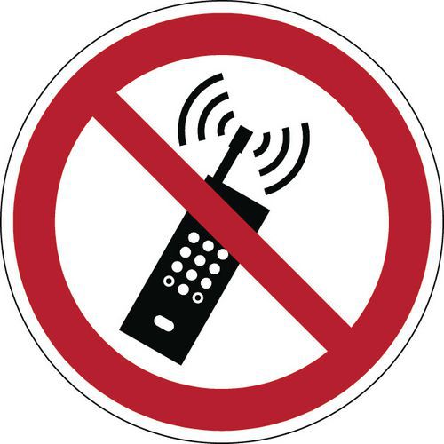 Panneau interdiction rond - Interdiction d'activer des téléphones mobiles - Rigide