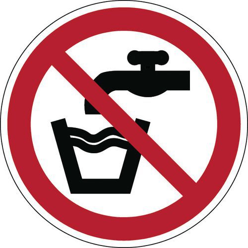 Verbotsschild, rund - Kein Trinkwasser - steif Verbotsschild, rund - Kein Trinkwasser - steif