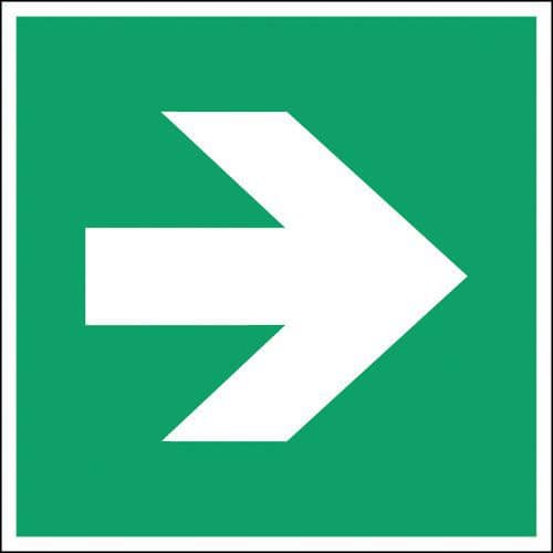 Panneau évacuation - Flèche directionelle droite - Rigide