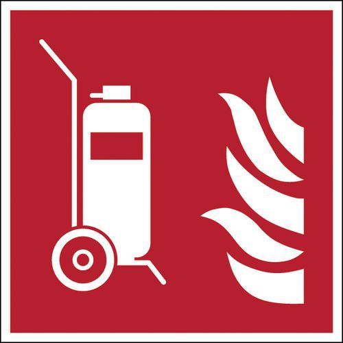 Brandschutzschild - Fahrbarer Feuerlöscher - steif