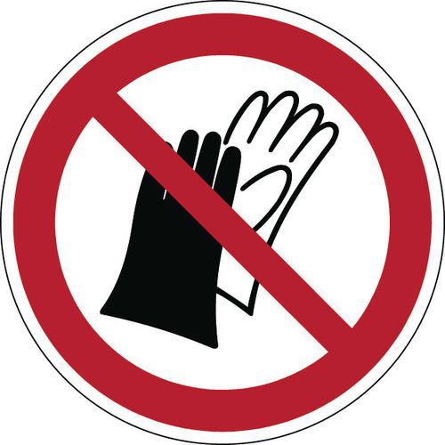 Verbotsschild - Handschutz benutzen - steif