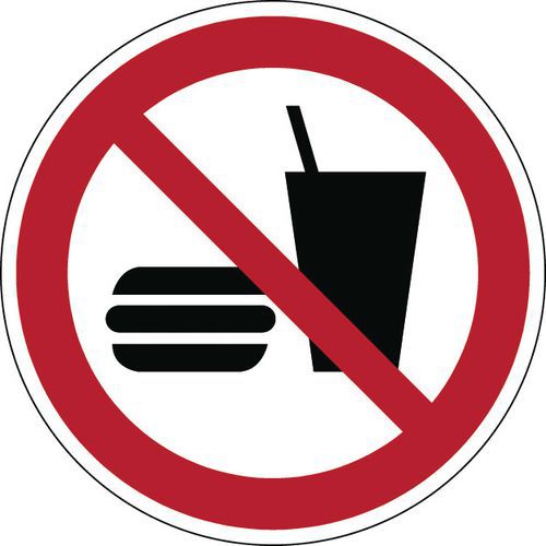 Panneau interdiction - Ne pas manger ou boire - Rigide