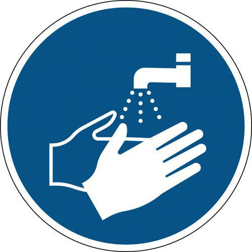 Gebotsschild - Hände waschen - steif