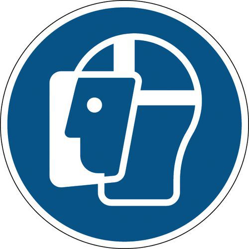 Gebotsschild - Gesichtsschutz benutzen - steif